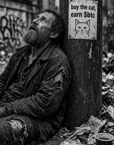 Buy The Cat meme — buy the cat earn $btc street poster
